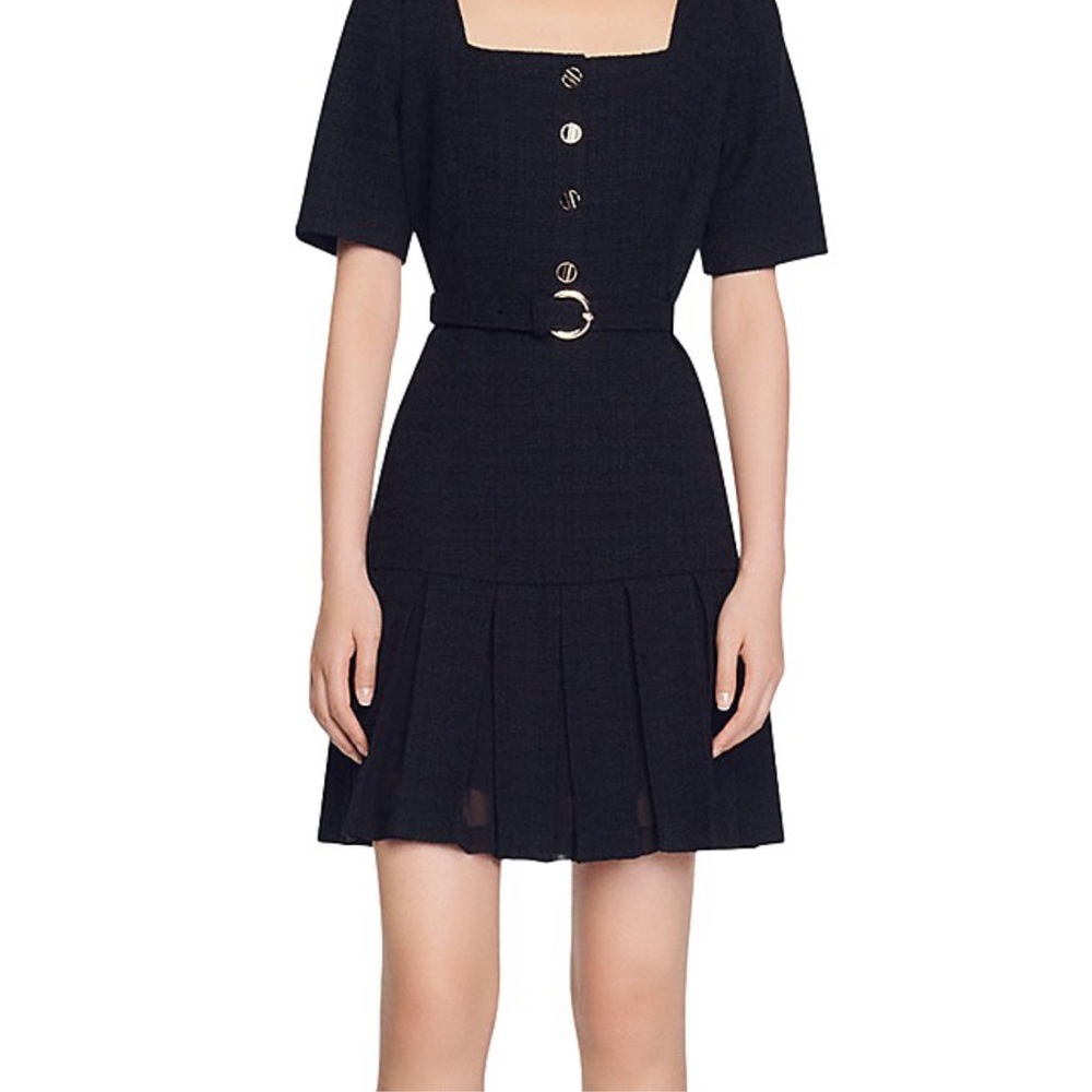 SANDRO
Elsana Belted Tweed Mini Dress